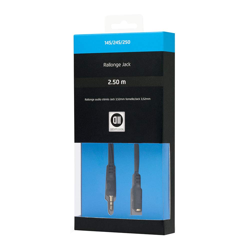 D2 Diffusion d2jkmf250 cavo jack 3,5 mm maschio/femmina Connettori Oro 2,50 m nero