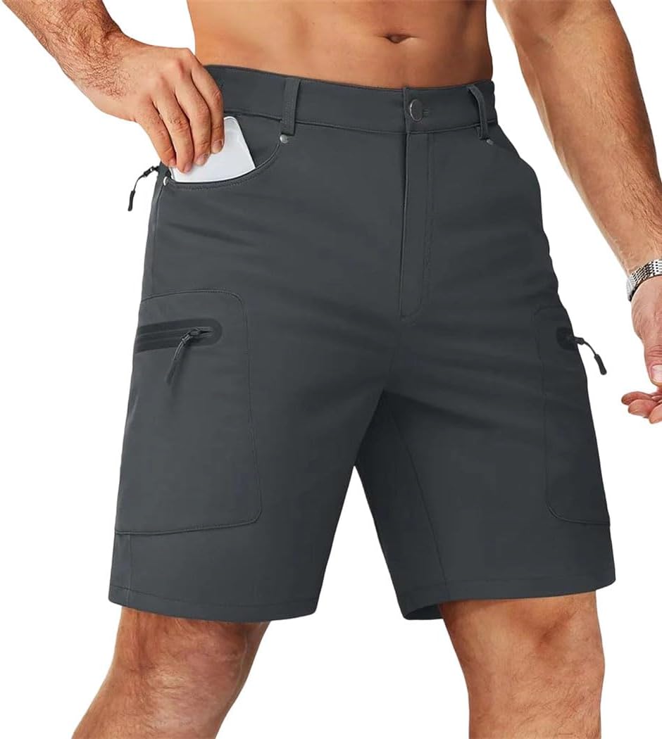 Men's Quick Dry Cargo Shorts Hiking Fishing Pockets Stretch Waist Casual Outdoor Summer Wear