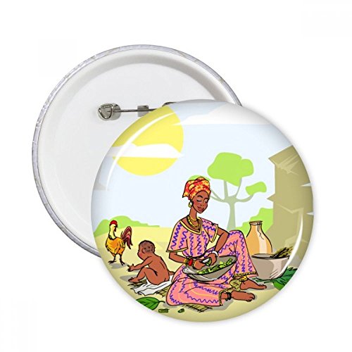 Badge boutons totems africains multicolores pour personnaliser vos vêtements