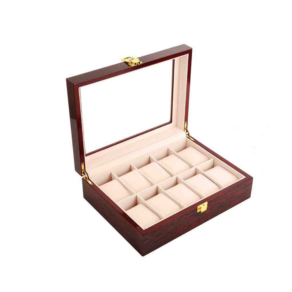 Boîte à montres laque de piano en bois de luxe pour montres et bijoux