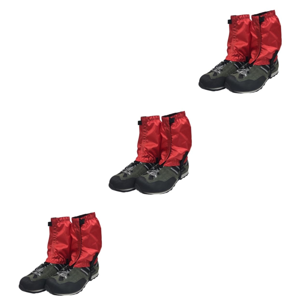 Happyyami 3 Paires guêtre de Marche imperméable guêtres de Marche guêtres Anti-déchirure Escalade Vivre d Aventure siphadventure Roux guêtres d'extérieur guêtre de Marche à la Cheville Rouge