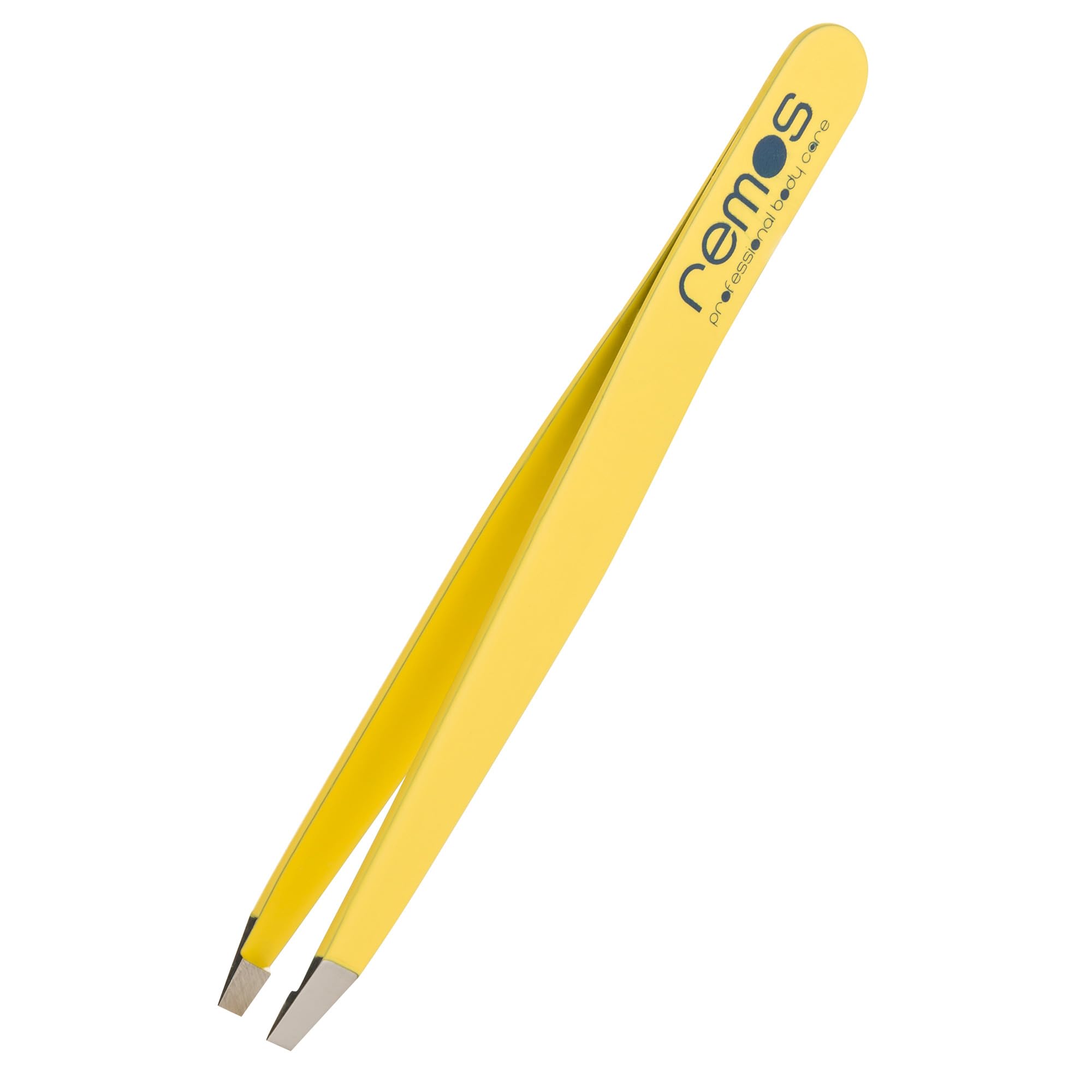 Yellow Remos Professional Eyebrow Tweezers With Straight Tip - Stainless 9.5 Cm