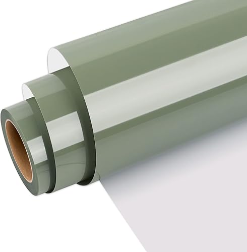 WRAPXPERT Rollos de vinilo verde salvia HTV de 12 x 5 pies, vinilo de transferencia de calor verde oscuro para camisetas, vinilo para planchar para