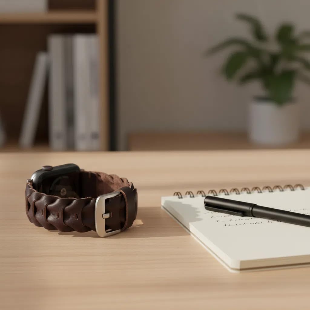 Genuine Leather Band Compatible with Apple Watch Ultra 49mm 46mm 45mm 44mm 42mm, Vintage Unique Dragon Spine Design Strap for iWatch Series 11/10/9/8/7/SE/6/5/4/Ultra