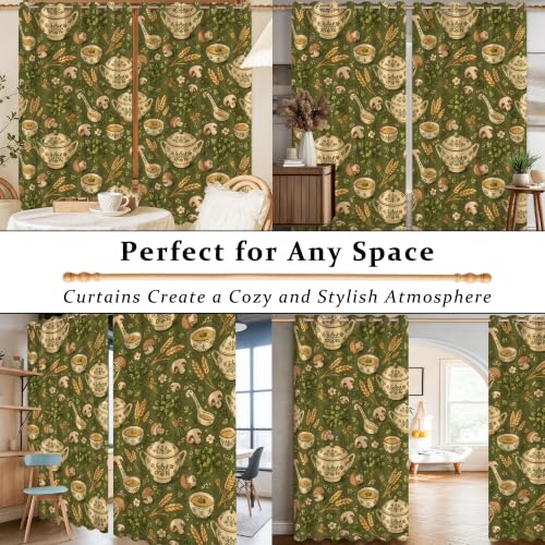 Rideaux occultants vert automne rustique | Tissu isolant haut de gamme - 8