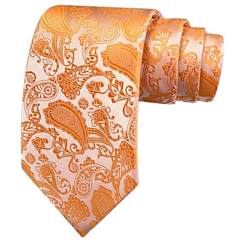 Image of GUSLESON 3.15 inch(8cm) Fashion Paisley Ties Mens Woven Jacquard Necktie for Wedding