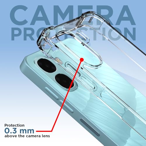 Image of Pikkme Back Cover for Oppo A6X 5G PC + TPU Clear Transparent Raised Edges Shockproof Protective Phone Bumper Case (Transparent)