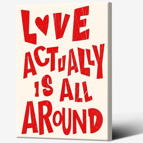 Vintage Love Actually Is All Around Canvas Wall Art Trendy