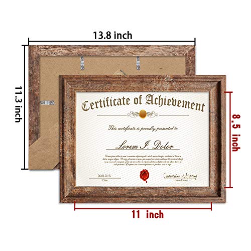 Sild Picture Frames 8.5 X 11 Certificate Document Frame 3 Pack, Rustic Art 8.5 X 11 Frame For Tabletop Display Wall Mounting #TOP4