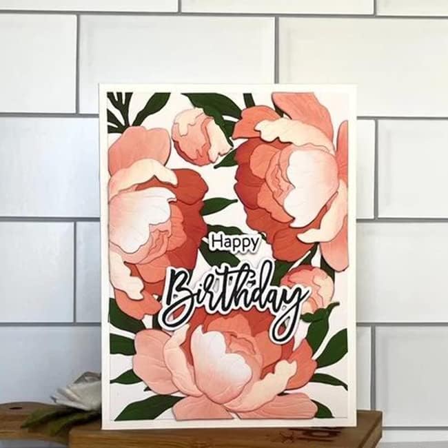 Miniatura 2 de Peony Flower Metal Die Cuts, Lovely Layers Peony Cutting Dies Cut Stencils DIY Scrapbooking Cards Decorative Embossing Paper Dies for Album Card