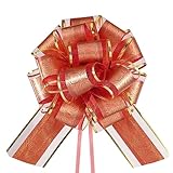 HSXJJ Pull Bows for Gift Wrapping,6 PCS Red Large Gift Bow,6 inches Bow for Gift Basket,Gift Wedding Ribbon Bows for Wrapping Boxes or Flower Decorations(Red)