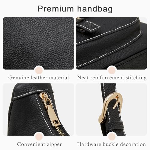 Genuine Leather Crossbody Bags for Women, Minimalist Messenger Bags, Purse with Adjustable Strap4