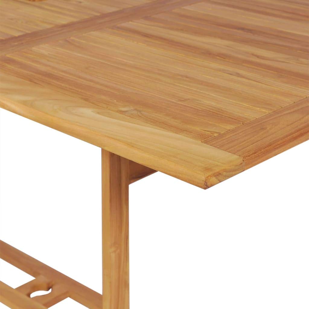 Set di mobili da giardino in teak, 180 x 90 cm, sedie pieghevoli con schienale regolabile in 7 posizioni, robusto set da pranzo per giardino, terrazza e piccolo balcone