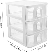 Vista 3 de Desk Organizer Drawer Organizer for Desktop Office Storage File Cabinet Drawer White