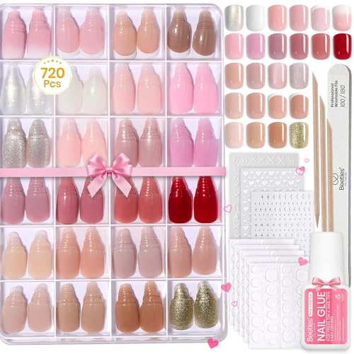 Beetles Press On Nails Kit - Creamy Drizzle | 720Pcs