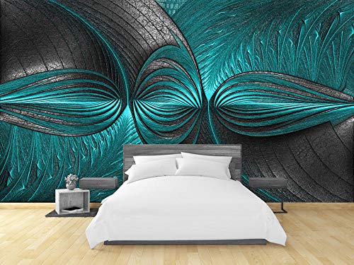 Papier peint 3D turquoise vert photo murale haut de gamme WLLLO