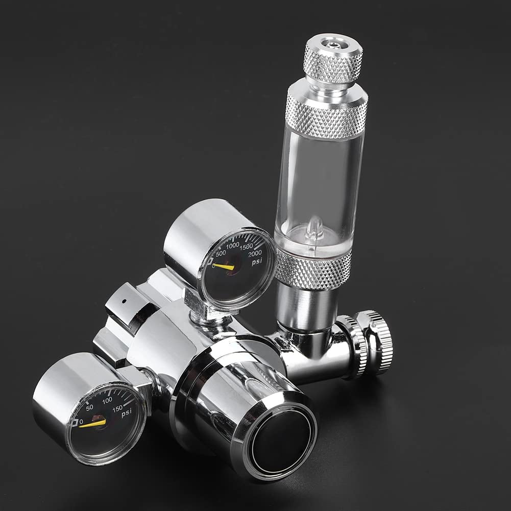 Contador regulador de Burbujas de CO2 para Acuario de Acero Inoxidable, Duradero y de bajo Consumo, para Sistemas de CO2 de Acuario con 21,8 mm de Ancho