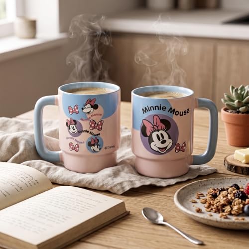 Image of Clay Craft - Official Minnie Mouse Print, Fine Ceramic Coffee Mug, 500 Ml | Cartoon Character Gift Mug for Kids & Adults | Microwave & Dishwasher Safe | Disney Licensed