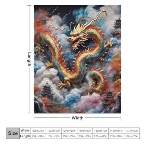 Couverture dragon 3D moelleuse et chaude en polaire de qualité supérieure