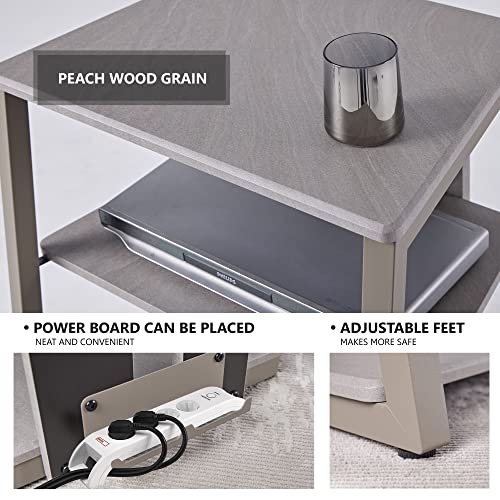 FITUEYES DESIGN HIFI Stand Record Player Stand 4-Tier Wooden Shelves for av amp/Turntable/Sky box/Xbox One/Printer Multifunctional Height Adjustable Load Capacity 50KG - Image 4