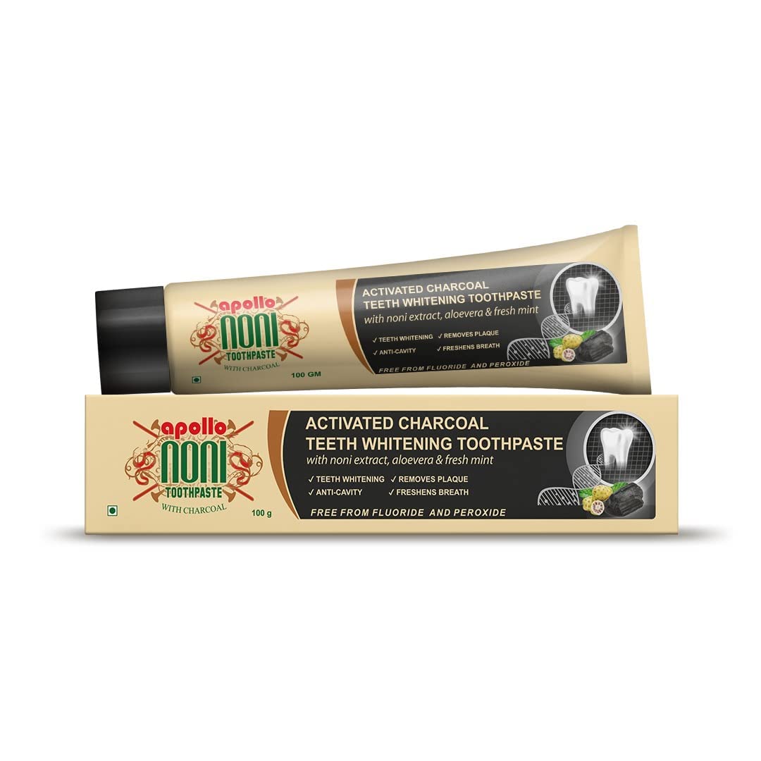 Apollo Noni Charcoal Oral Care & Toothpaste For Remove Plaques, Anti-Cavity & Freshens Breath | Teeth Whitening Toothpaste Pack of 6 | Combo Pack-image-34