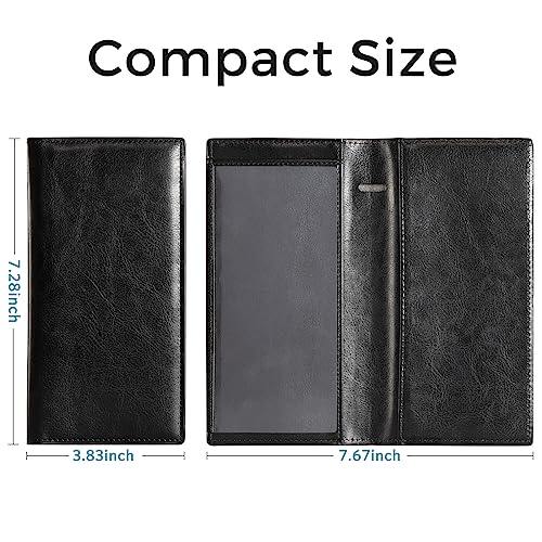 Image of CoBak Checkbook Cover for Women & Men - PU Leather Case with RFID Blocking | Classic Design Check Book Holder for Personal and Business