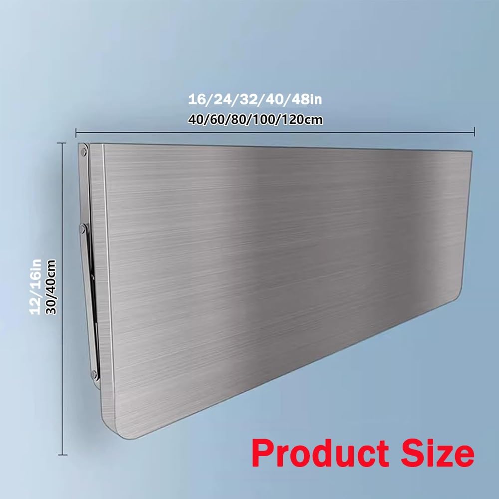 Table pliante murale en acier inoxydable – Étagère de cuisine compacte et polyvalente 100 x 40 cm – Établi flottant idéal pour la salle à manger et la buanderie