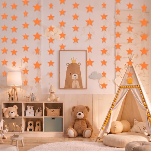 Image of Patelai Star Garland, Orange, 130 Feet