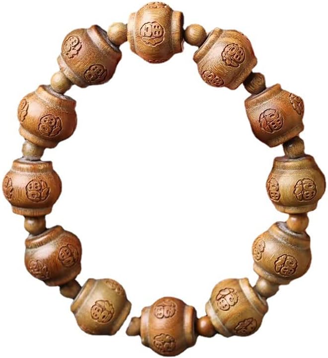 绿檀木灯笼珠五福款 装饰规格1.5×12颗男女文玩念珠(绿檀灯笼珠五福款)