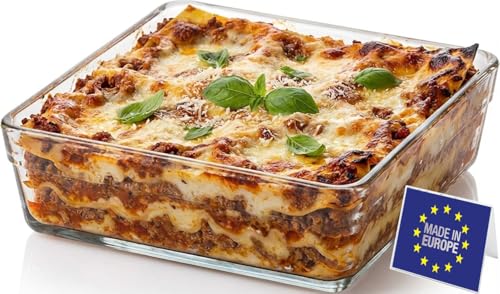 NORDIC SCHILLER Premium Quadratische Auflaufform aus Glas, Hitzebeständigem Glas Borosilikatglas Baâ€¦ – Miniatur