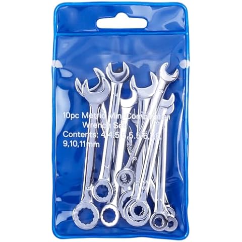 Eyech 10pcs Ratcheting Wrench Set, Metric Mini Open and Box End Wrench Set with Dual-purpose Spanner Tool Gear Ring Ratcheting Wrench Set Car hand Wrench Tool 4mm-11mm Cover