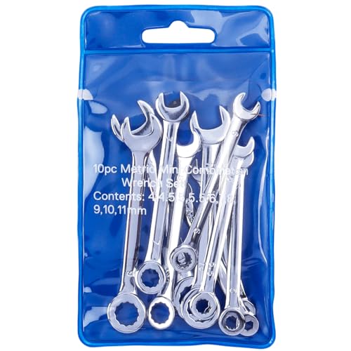 Eyech 10pcs Ratcheting Wrench Set, Metric Mini Double Open End Wrench Set with Dual-purpose Spanner Tool Gear Ring Ratcheting Wrench Set Car hand Wrench Tool 4mm-11mm, EYEUS-GY0645
