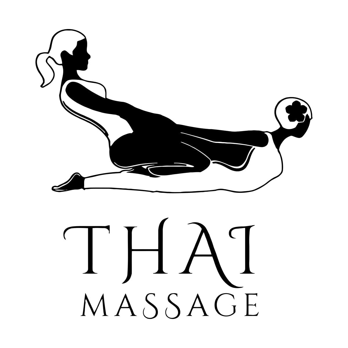 Thai Massage Wall Stickers Spa Salon Therapy Health Vinyl Wall Decal Home Decoration Woman Bedroom Beauty Store Art Murals Large - 57x59cm