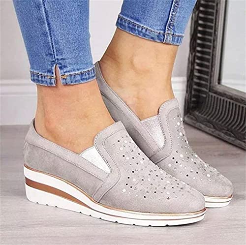 Ladmiple Shoes For Women Sneakers Trendy Lace ups Casual Walking Shoes Summer Fashion Slip On Platform Flats Loafers2