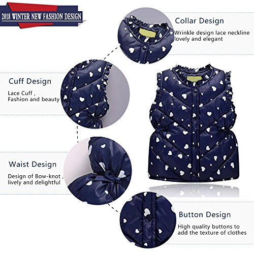 Yilaku Girls' Lightweight Puffer Down Vest Jacket Autumn Kids Coats Bow Printing Warm Winter Clothes Outwear #TOP3
