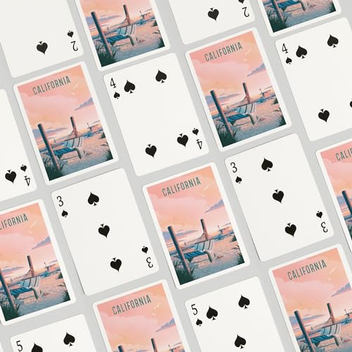 Baraja de cartas tamaño póker California Lithograph 52 unidades miniatura 4