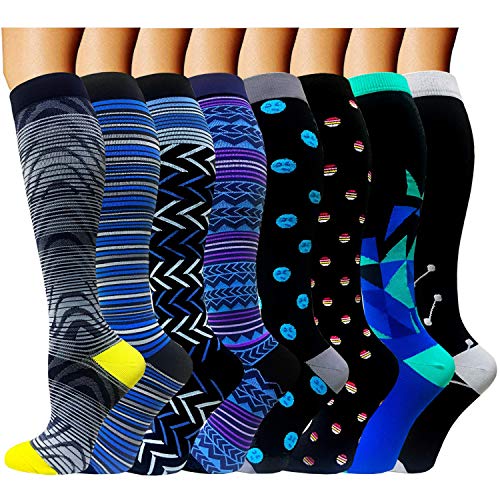 Diu Life - Calcetines de compresión para mujer y hombre, los mejores médicos, para correr, enfermería, circulación y recuperación, senderismo viajes y vuelo, 20-25 mmHg