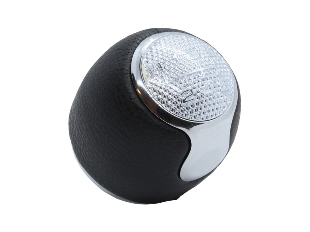 Levier Vitesse Cuir Alfa Pommeau Mito 2008-2016 - Noir, 6 Vitesses, Design Rétro Accessoire Auto Cuir ABS