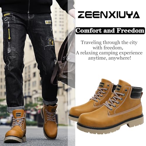 ZEENXIUYA Women's Hiking Boots Men's Chukka Boots Non-slip Outdoor Casual Boot Waterproof Lightweight Comfortable Ankle Lace Up Booties4