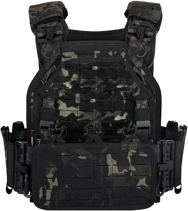 BOMTURN Tactical Vest for Men Quick Release Laser-Cutting Modular Vest for Outdoor