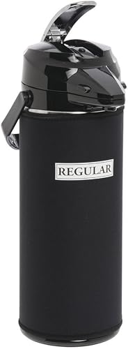 JavaSuits Airpot - Cubierta térmica para dispensador de café, color negro, neopreno, blanco, impresión descafeinada, 2.2L - 12 pulgadas de alto