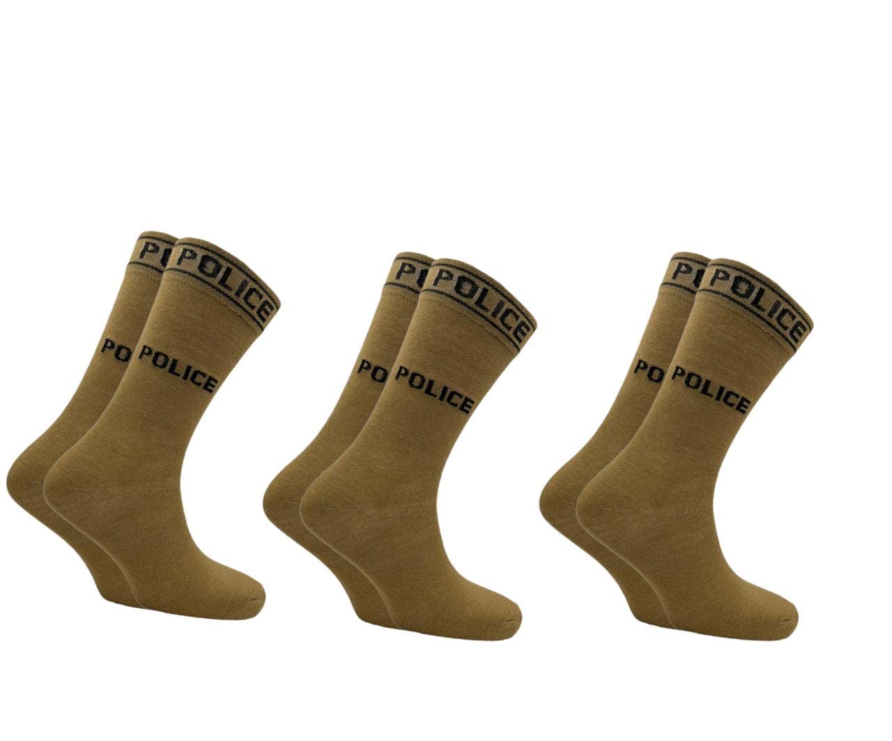 vdangi Men Police Calf Length Cotton Khaki Socks(Pack of 3)(Free size)-picture-27