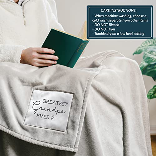 Pavilion-Gift-Company-Greatest-Grandpa-Ever-50-x-60-Royal-Plush-Neutral-Colored-Couch-Bed-Throw-Blanket-Grandfather-Pa-Papa-Pops-Gramps-Poppy-Bobby-Pappy-Grandparents Pavilion Gift Company Greatest Grandpa Ever 50 x 60 Royal Plush Neutral Colored Couch Bed Throw Blanket Grandfather Pa Papa Pops Gramps Poppy Bobby Pappy Grandparents