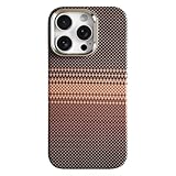 iPhone 14 15 16 Pro Max用 カーボンファイバーテクスチャ電話ケース ワイヤレス充電 メタルレンズ ハードカバー C iPhone 14 Pro用