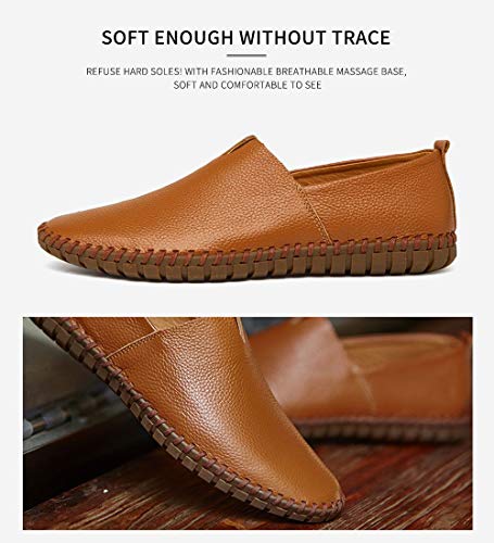 Image of Men's Genuine Leather Loafer Shoes Slip On Soft Walking Driving Shoes