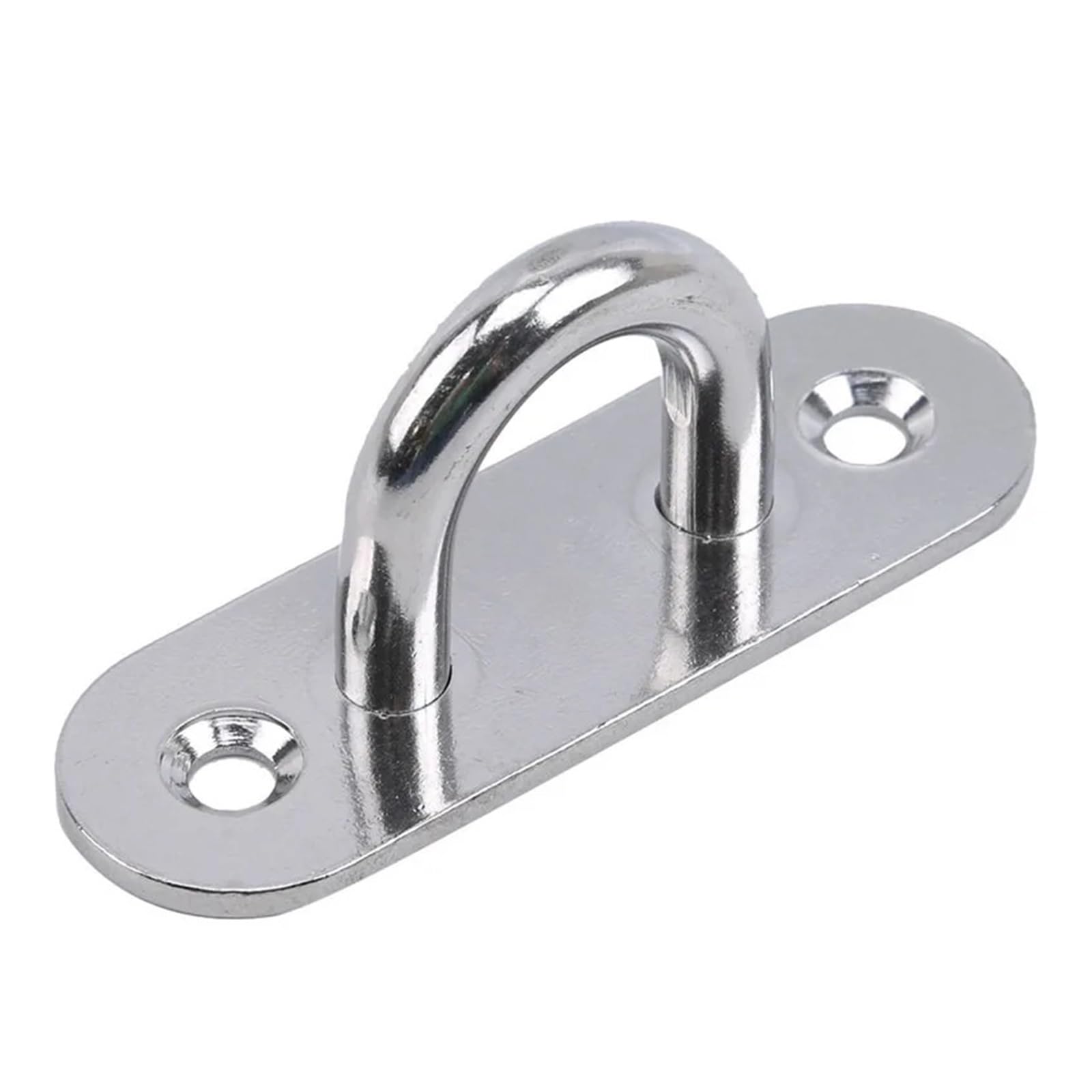 Vnakrny Eye Pate 12Pcs Hook Eye Plate Heavy Oblong Duty Steel Stainless Pad Mount Wall U Boat Ceiling Hanger Ring Garage Hammock D Design Shape