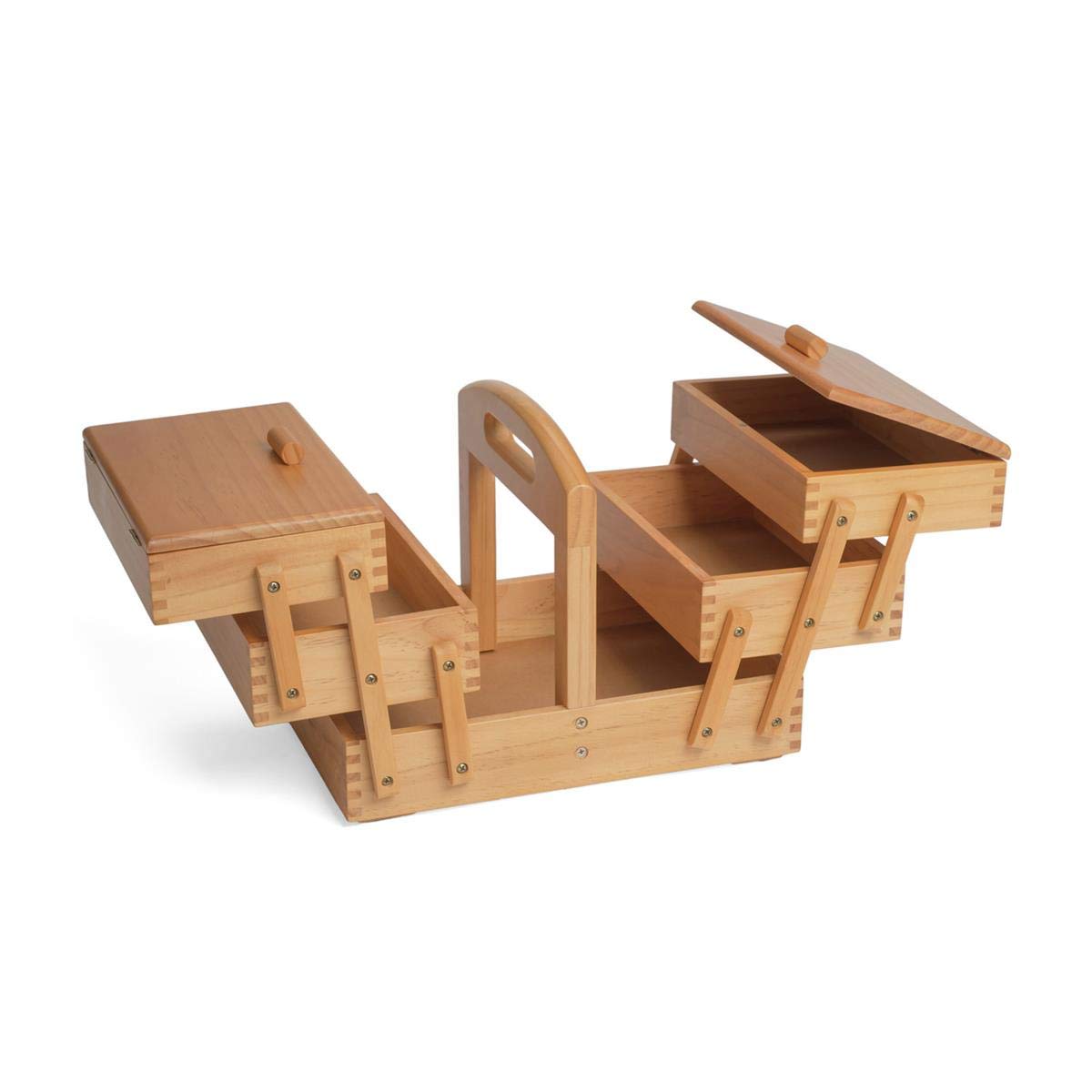 Hobby & de madera de regalo (tamaño mediano, 3 niveles Craft caja de almacenaje luz madera