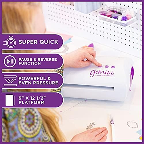 Gemini Electric Die Cutting & Embossing Machine with Pause and Rewind - Great for Scrapbooking, Card Making and Crafting - Includes Die Set - Large (9" x 12.5")