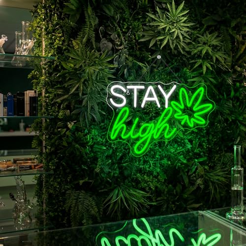 Image of Horseneon Leaf Weed Neon Sign Weed Led Signs Neon Lights for Wall Man Cave Decor Weed Gifts Stoner Marijuana Gifts for Men Women Suitable for Room Bar Party Decor