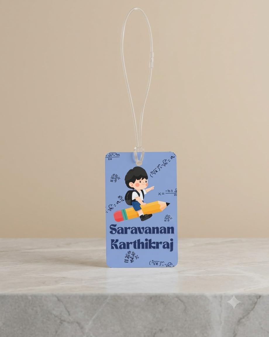 Personalized Bag Tags for Kids – (Pack of 2) | Custom Name, School, Travel, Luggage, Backpack ID Labels | Silicone Loop-image-48